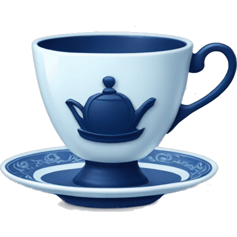 Pretty navy blue tea cup  emoji