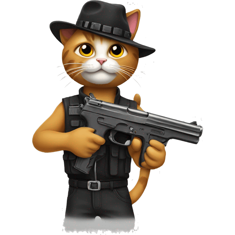 Cat with pistol  emoji