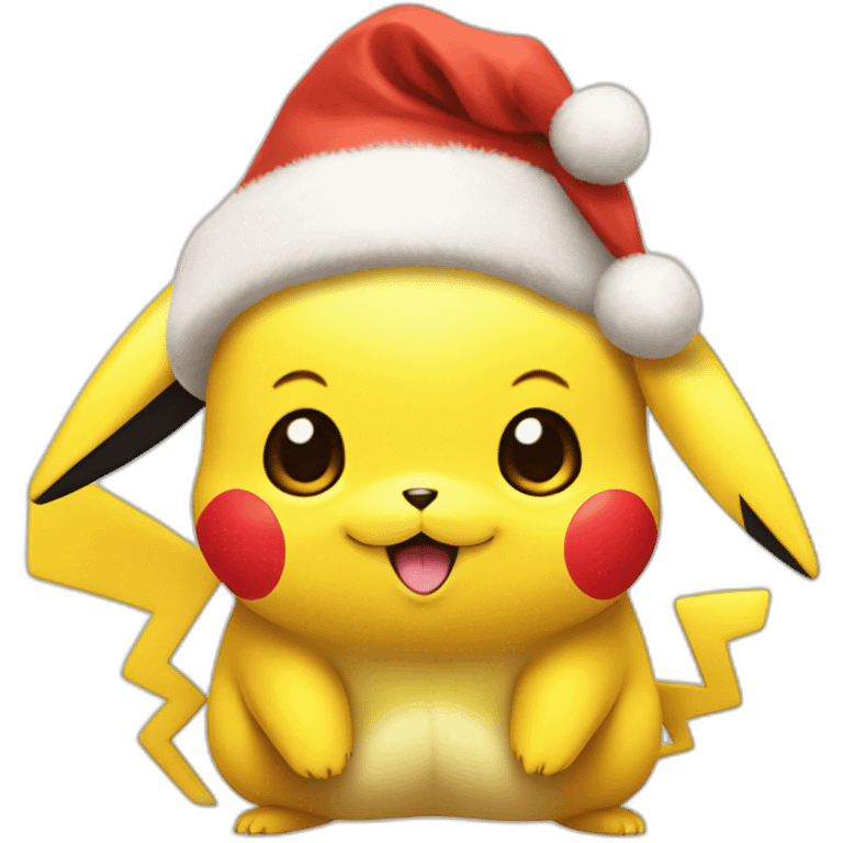 Pikachu avec un bonnet de noel emoji