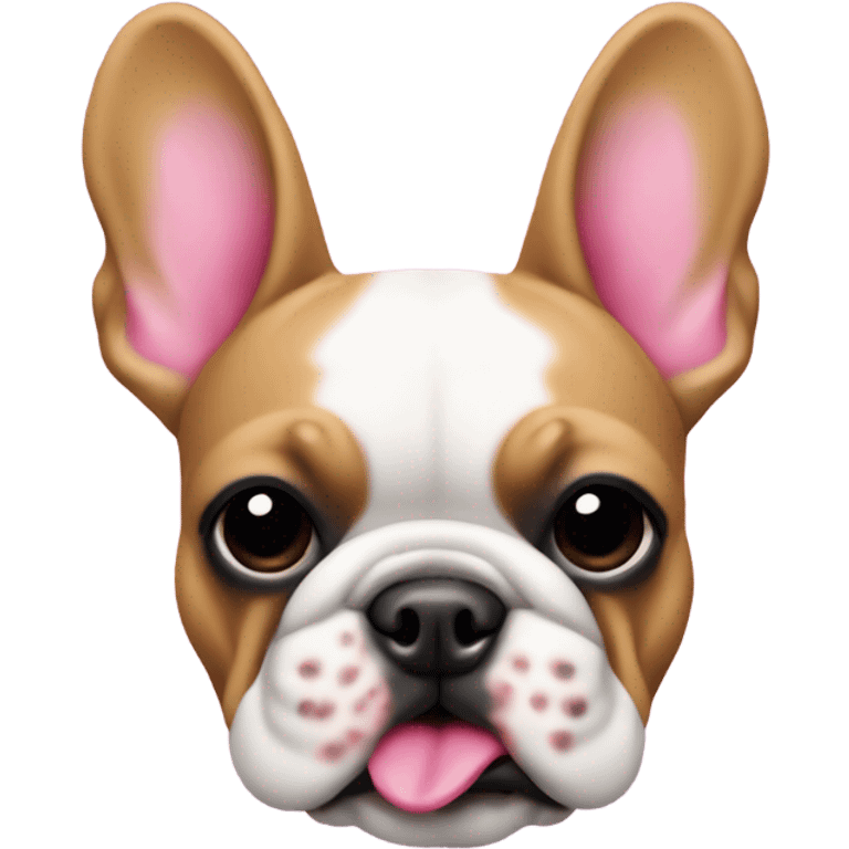 Frenchie buldog with pink gun emoji