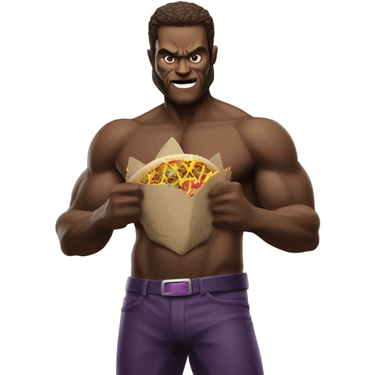 Beast from x men eating Taco Bell emoji