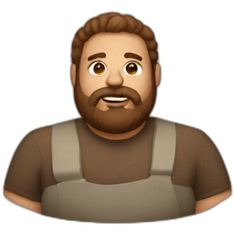 fat brown bearded man emoji