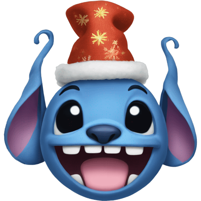 Stitch in a New Year's hat emoji