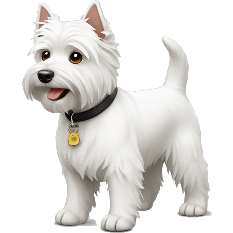 White west highland terrier stand on the ground emoji