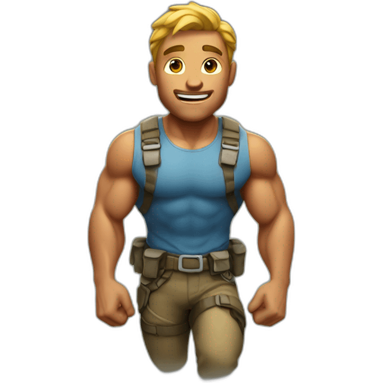 muscular man going up a mountain emoji