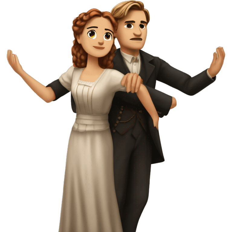 jack dawson and rose from titanic with t pose emoji