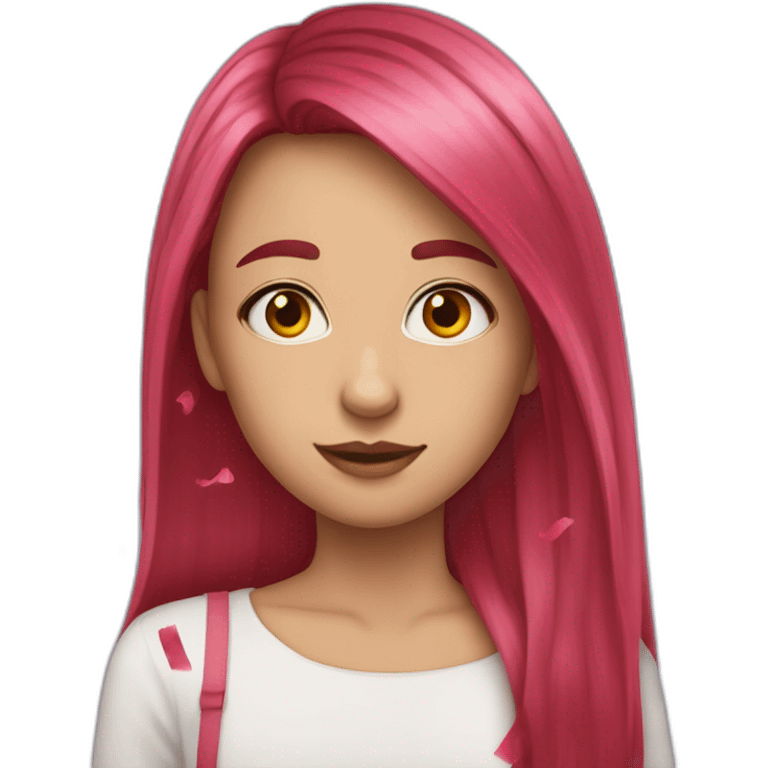 girl-long-straight-rosered-hair-confetti emoji