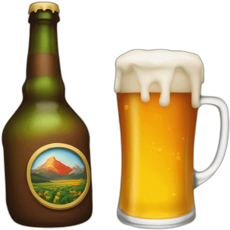 Dracaufeu buvant une bière emoji