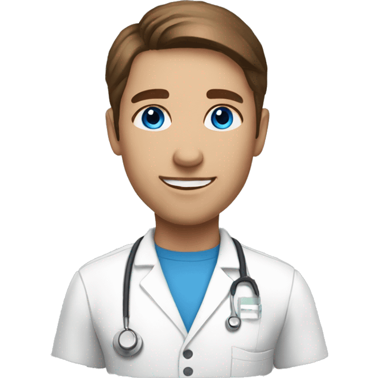 Physiotherapist blue eyes brown hair emoji