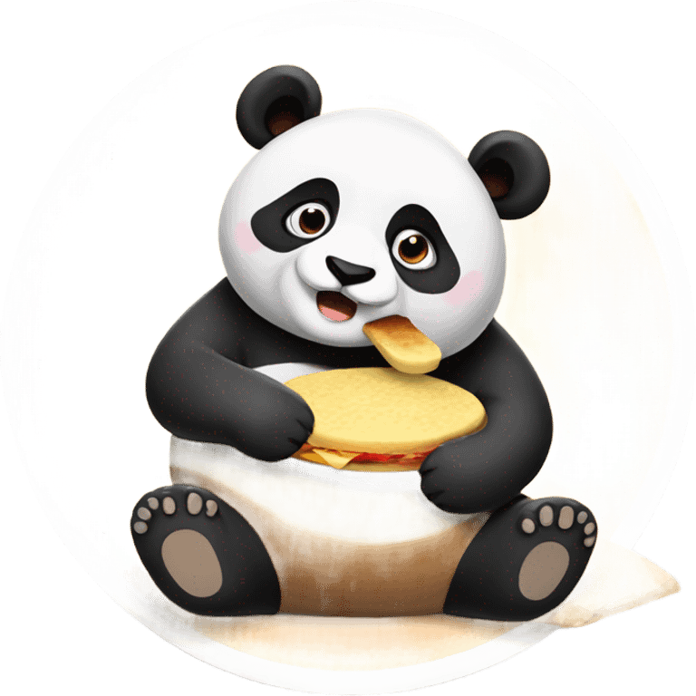 PANDA EATING AREPAS  emoji