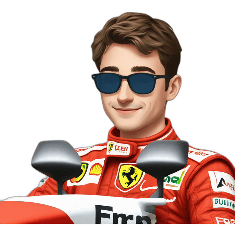 F1 Ferrari avec Charles Leclerc  emoji