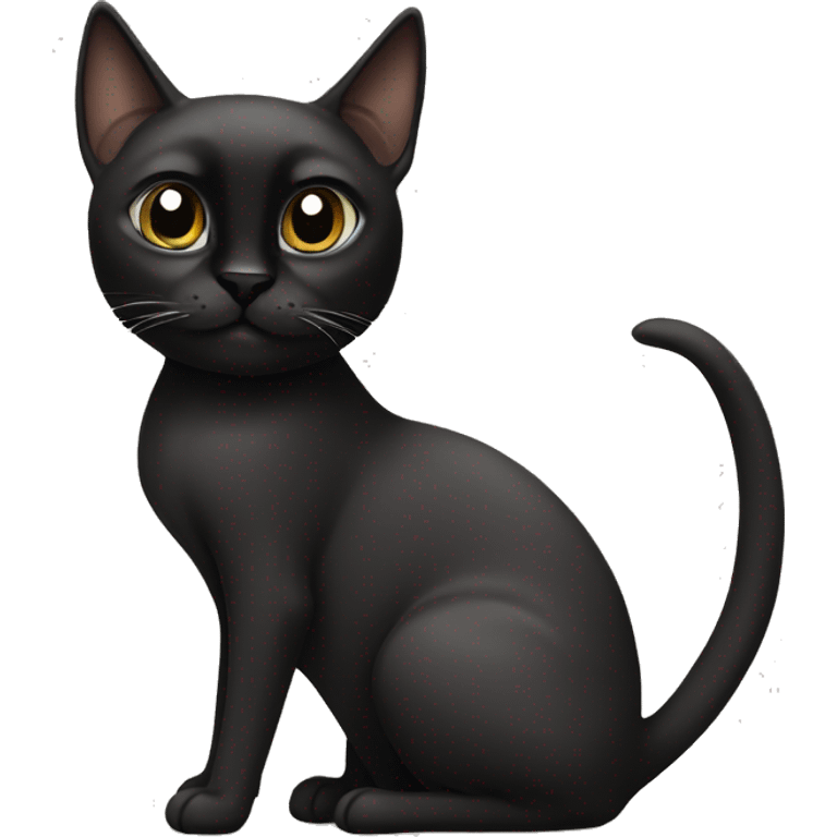 All black Siamese cat emoji