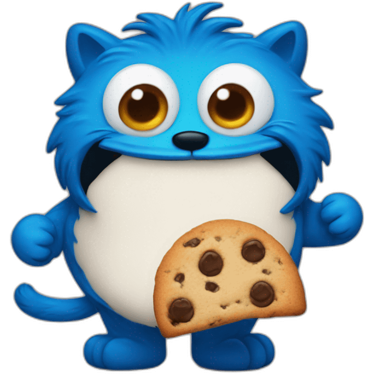 Cute Cat Cookie Monster emoji