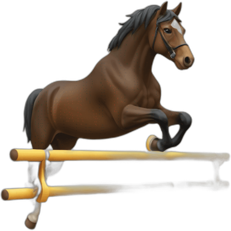 Cheval sautant au dessus d'un obstacle emoji