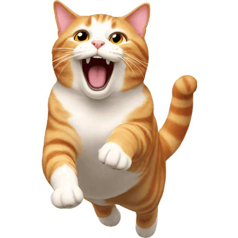 fat ginger cat jumping up emoji