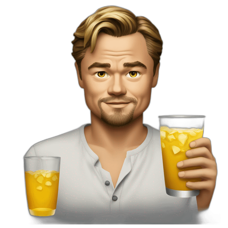 Leonardo DiCaprio with drink emoji