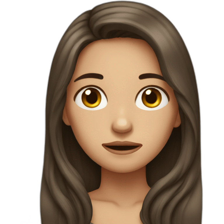 Crying female with long brunette hair emoji