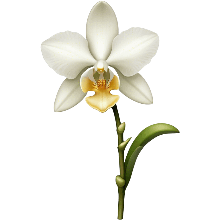 single white Dendrobium Orchid straight stem emoji