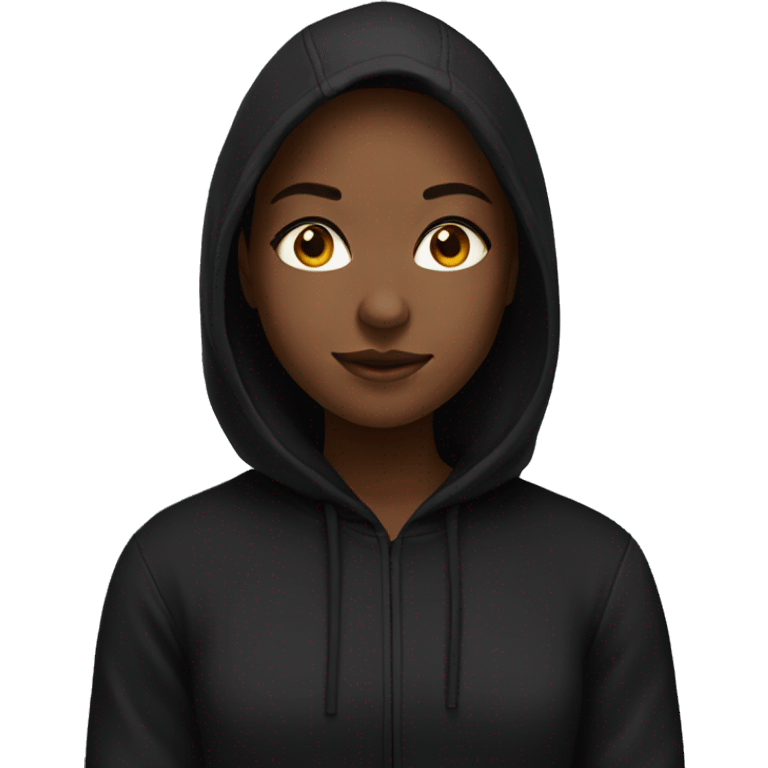 Girl with black hoodie  emoji