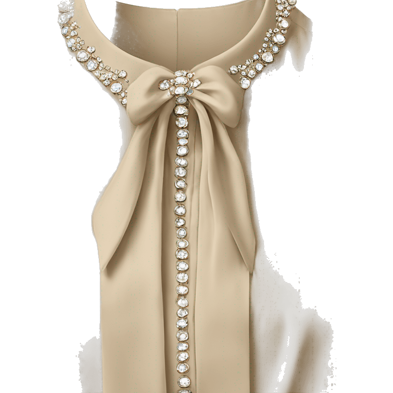 RHINESTONE-EMBELLISHED TIE-NECK beige BLOUSE emoji