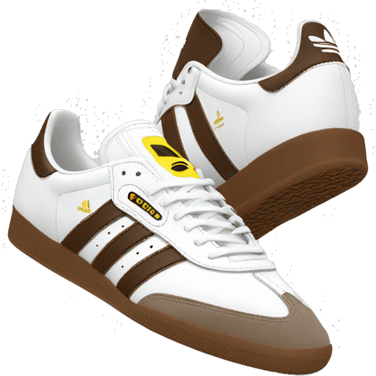 Adidas samba shoes white brown emoji