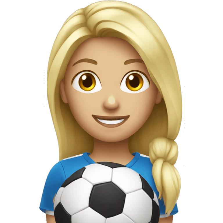 blond women with soccer  emoji