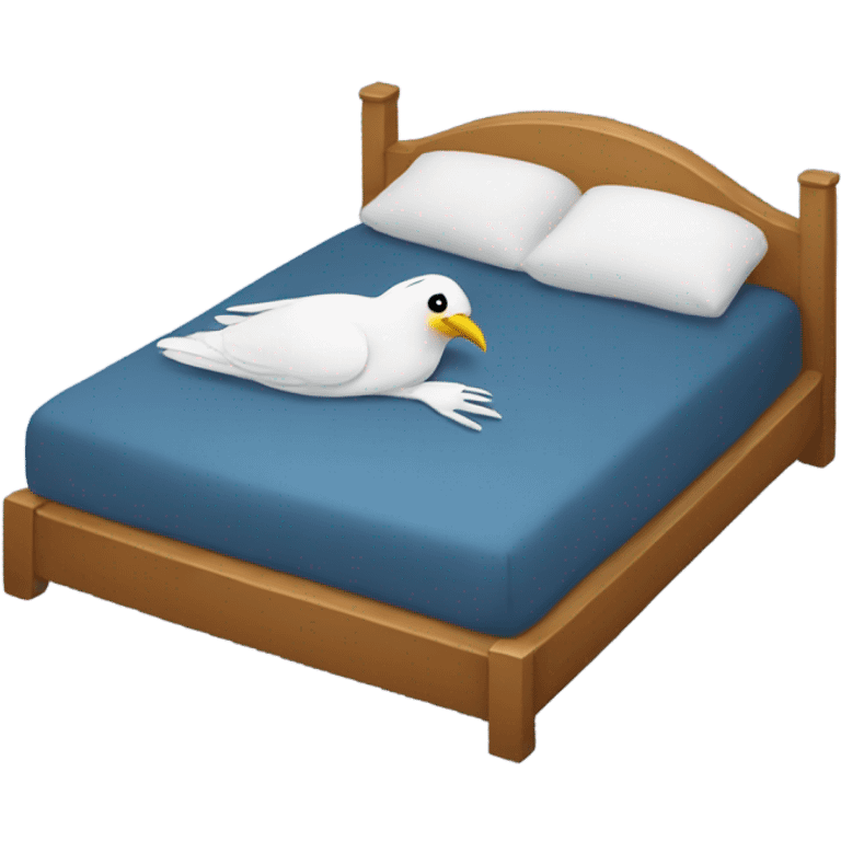 A Bird lay in  a bed emoji