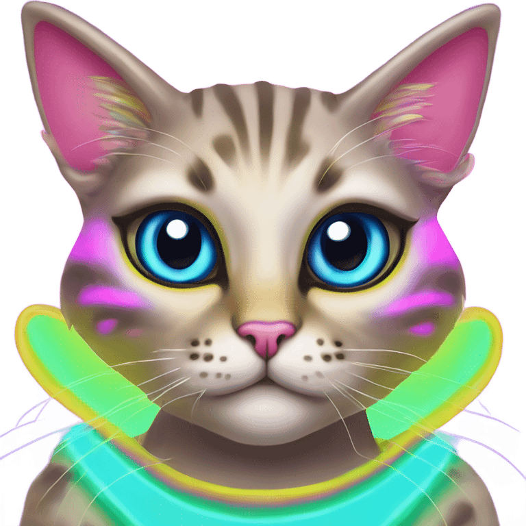 Lisa frank alien cat with antennas ￼ emoji