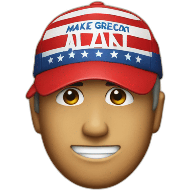 Face wearing a red 'Make America Great Again' cap emoji