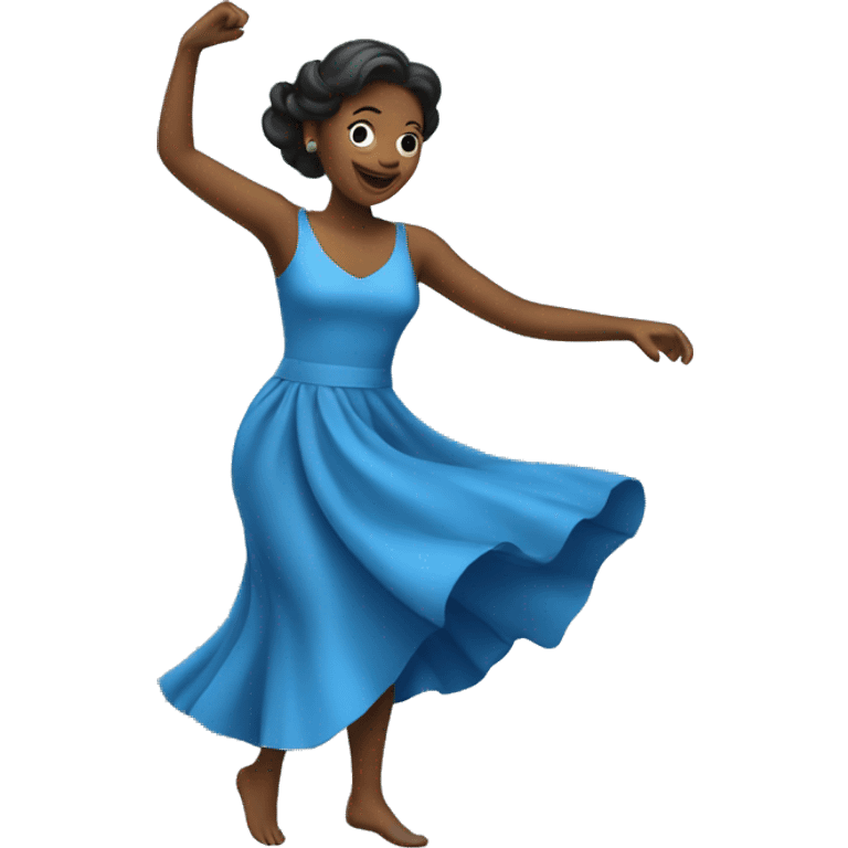 blue dress dancing woman emoji