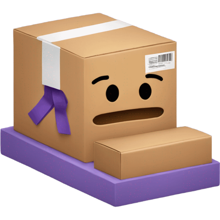 Fed ex box sleeping in bed emoji