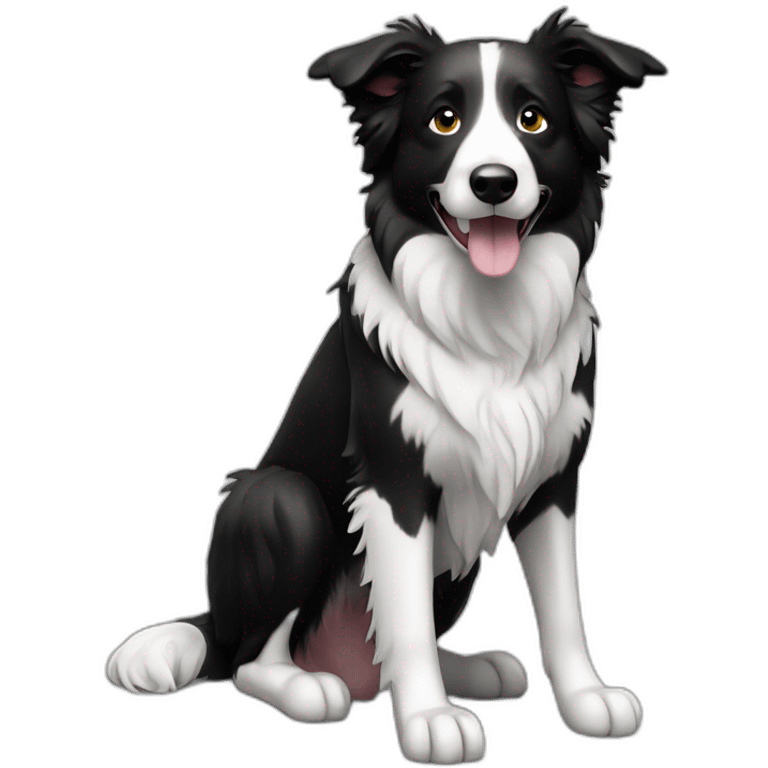 Border collie noir et blanc emoji