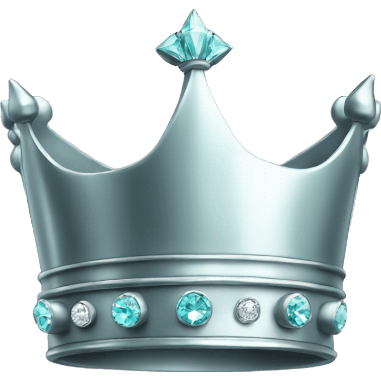 Silver crown with Tiffany diamond  emoji