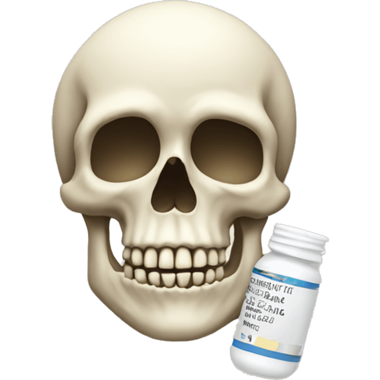 skull holding a pill emoji