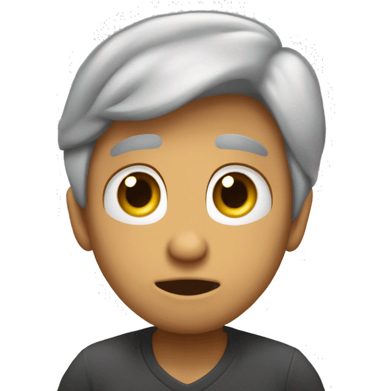 Quero que crie um emoji de uma morena clara, olhos amendoados chorando, boca triste emoji