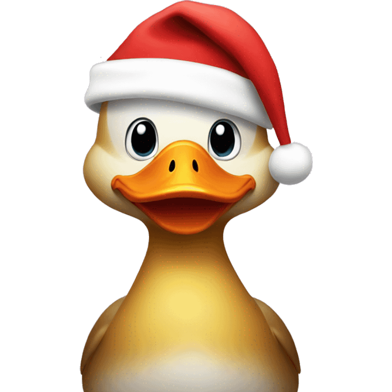 Duck wearing a Santa hat emoji