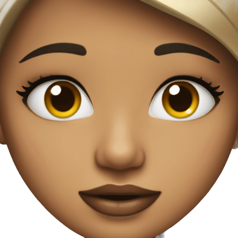 a girl with shiny lips emoji