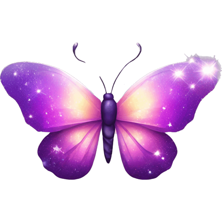 Purple-Shiny-Gem-Crystal-Glitter-Galaxy-Gradient-Sparkle-Stars-Glass-Butterfly emoji