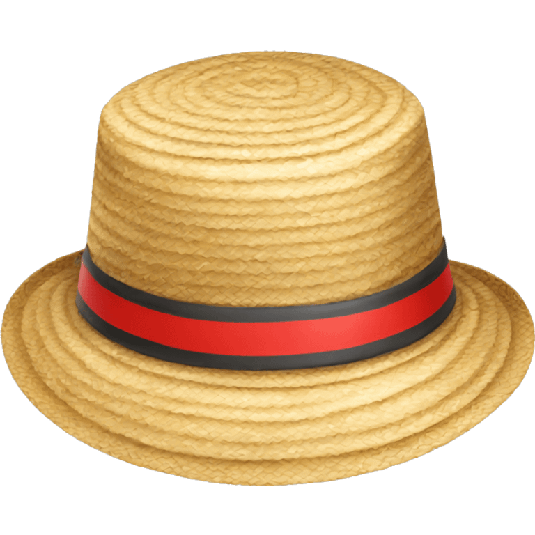 Straw hat with red stripe emoji