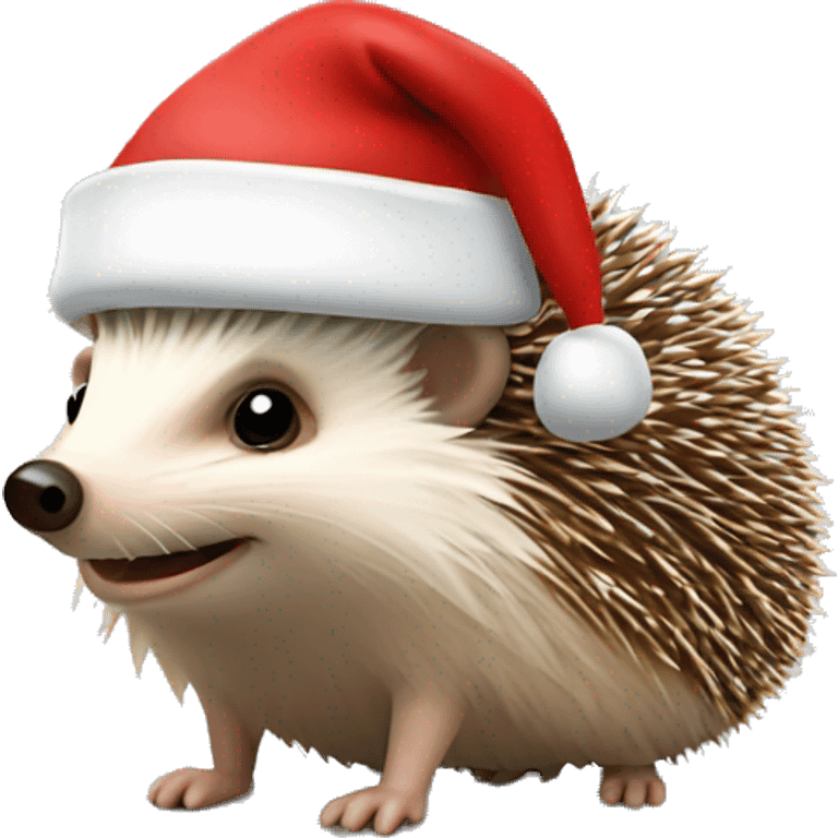 Hedgehog with a santa hat emoji