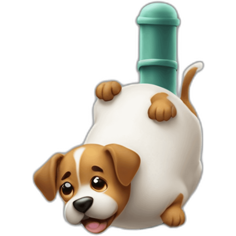 Dog peeing on pole emoji