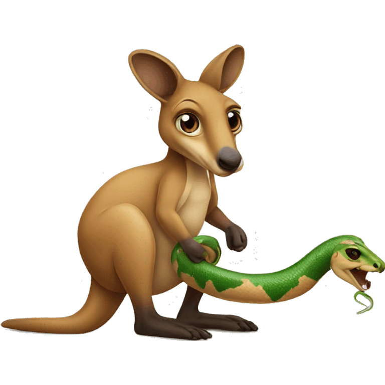 kangaroo with snake emoji