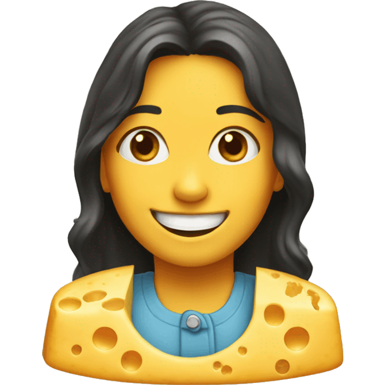 Smiling girl made of cheese emoji