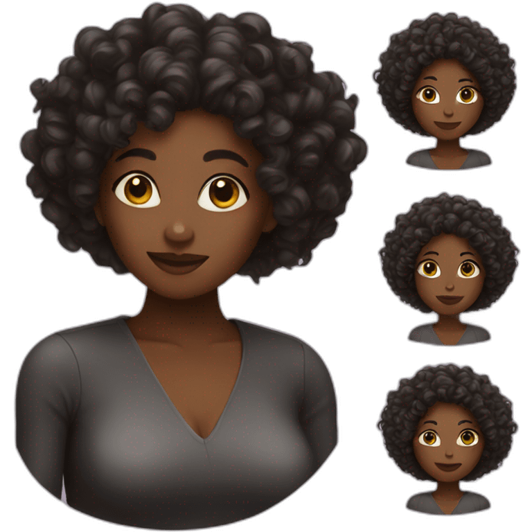 Black lady with curly hair emoji