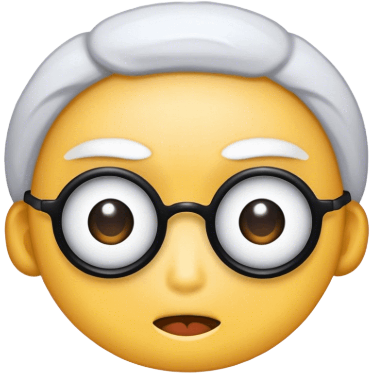 一个亚洲男生，带着眼镜，头发蓬松 emoji