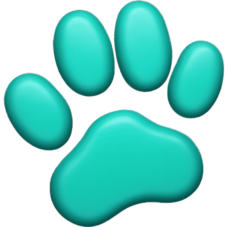 cat paw dark turquoise color emoji