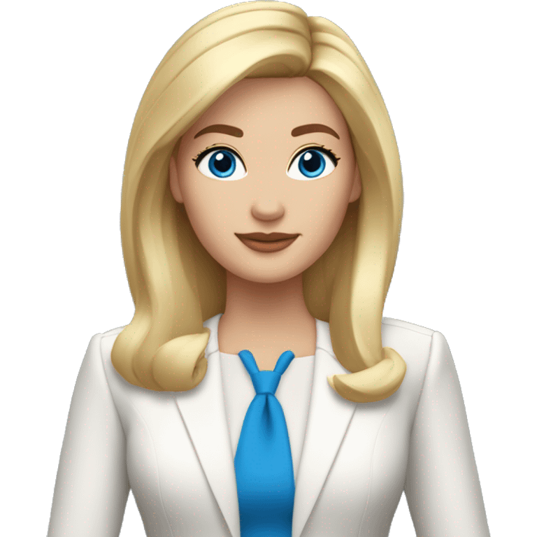 news anchor blonde medium length hair, blue eyes emoji