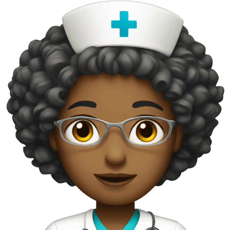 nurse with curly hair emoji