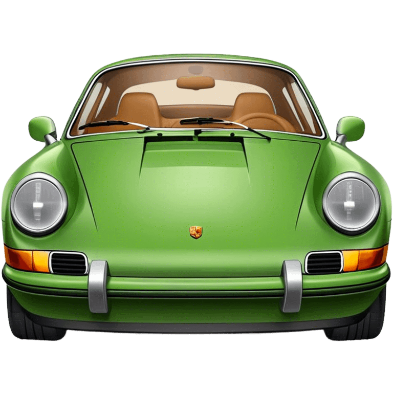 Green Porsche 911 with tan colour interior  emoji