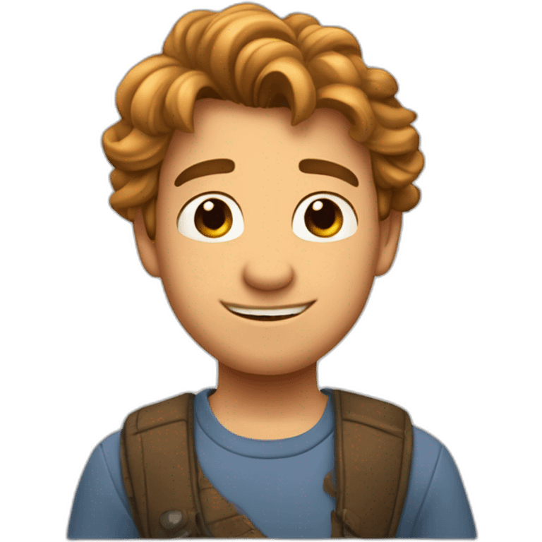 imágen al estilo de Disney Pixar de un chico rubio con pelo liso, blanco, con pecas  emoji